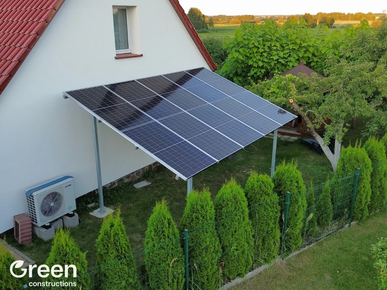 Wiata fotowoltaiczna o mocy 5 kWp wykonana ze stali i aluminium